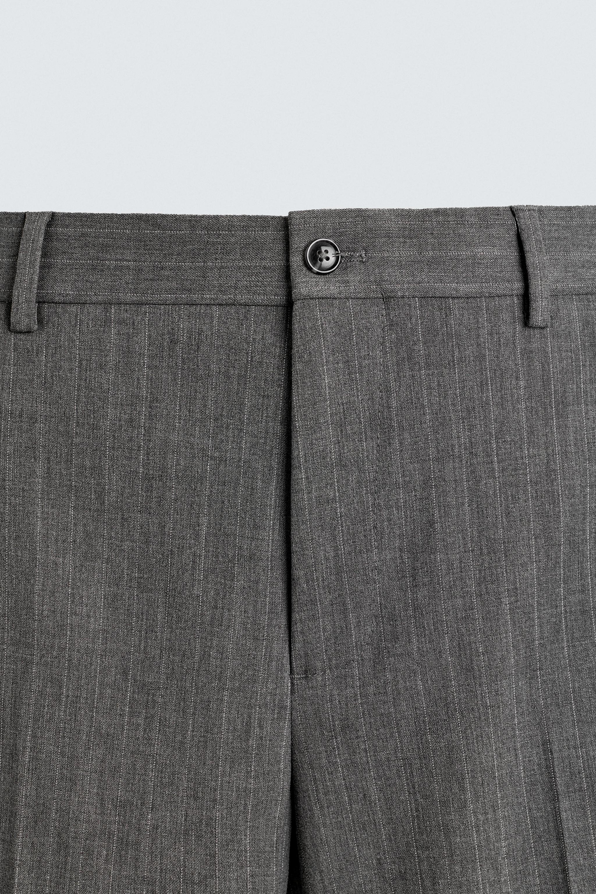 PANTALON DE COSTUME À RAYURES EN LAINE